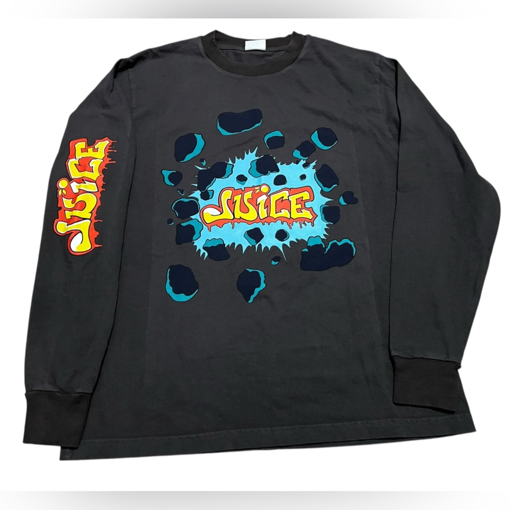 Juice store Los Angeles Men's graphic Long Sleeve T-shirt faded‎ black medium